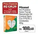 Drogal Minesol - kit protetor solar facial neostrata oil control sem cor fps70 2 unidades oferta