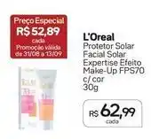 Drogal L'oréal - protetor solar facial solar expertise efeito make-up fps70 oferta