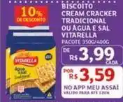 Assaí Atacadista Vitarella - biscoito cream cracker ou agua e sal oferta