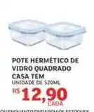Assaí Atacadista Pote hermético de vidro quadrado casa tem oferta