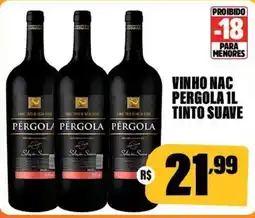 Miranda Supermercados vinho nac pergola 1l tinto suave oferta