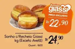 Giassi Supermercados Sonho c/Recheio Giassi kg (Exceto Avelã) oferta