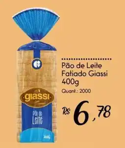 Giassi Supermercados Pão de Leite Fatiado Giassi oferta
