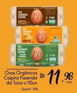 Giassi Supermercados Ovos Orgânicos Caipira Fazenda da Toca oferta