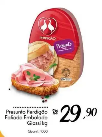 Giassi Supermercados Presunto Perdigão Fatiado Embalado Giassi kg oferta