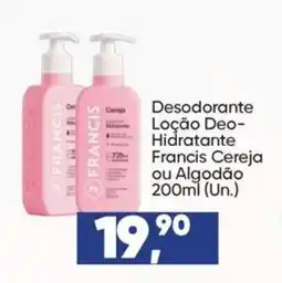 Imec Supermercados Desodorante Loção Deo-Hidratante Francis Cereja ou Algodão oferta