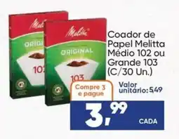Imec Supermercados Coador de Papel Melitta Médio 102 ou Grande 103 oferta