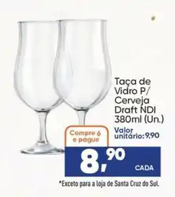 Imec Supermercados Taça de Vidro P/ Cerveja Draft NDI oferta