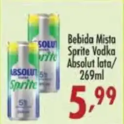 Confiança Supermercados Bebida Mista Sprite Vodka Absolut lata oferta