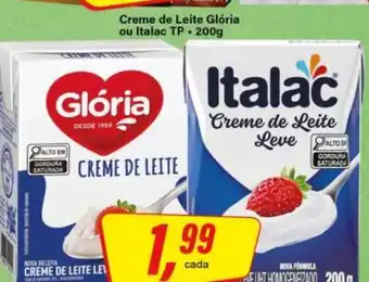 Rede Supermarket Creme de Leite Glória ou Italac TP oferta