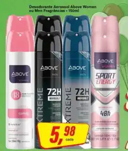 Rede Supermarket Desodorante Aerossol Above Women ou Men Fragrâncias oferta