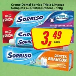 Rede Supermarket Creme Dental Sorriso Tripla Limpeza Completa ou Dentes Brancos oferta