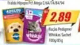 Preço Certo Ração Pedigree/Whiskas Sachet oferta