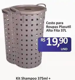 Paulistão Supermercados Cesto para Roupas Plasutil Alto Fita 37L oferta