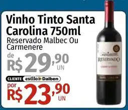 Supermercado Dalben Vinho Tinto Santa Carolina oferta
