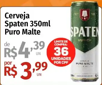 Supermercado Dalben Cerveja Spaten Puro Malte oferta