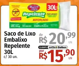 Supermercado Dalben Saco de Lixo Embalixox Repelente oferta