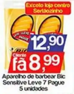 Supermercados Gricki Aparelho de barbear Bic Sensitive Leve 7 Pague 5 unidades oferta