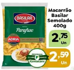 Supermercados Kawakami Macarrão Basilar Semolado oferta