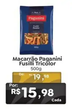 Novo Atacarejo Macarrão Paganini Fusilli Tricolor oferta