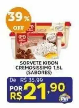 Pinheiro Supermercado Sorvete kibon cremosissimo 1,5l (sabores) oferta