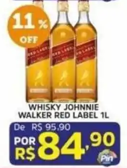 Pinheiro Supermercado whisky johnnie walker red label 1l oferta