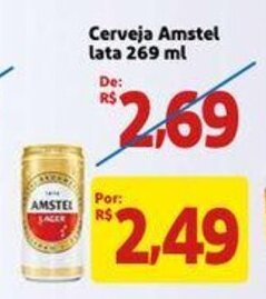 Mercado Extra Cerveja Amstel lata 269ml oferta