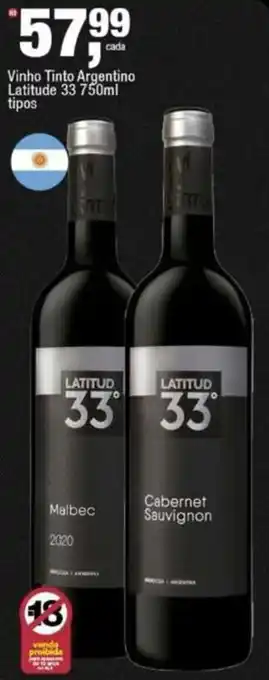 Vinho Tinto Argentino Latitude 33
