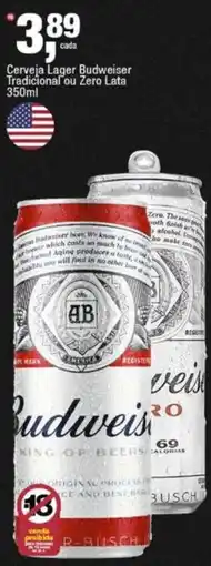 Frangolândia Cerveja Lager Budweiser Tradicional ou Zero Lata oferta