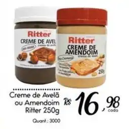 Giassi Supermercados Creme de Avelã ou Amendoim Ritter oferta