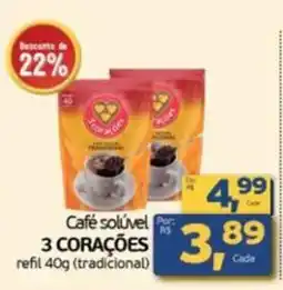 Cometa Supermercados Café solúvel 3 corações oferta