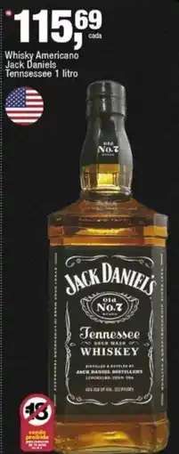 Frangolândia Whisky americano jack daniels tennessee 1 litro oferta
