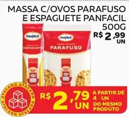 Lider Atacadista Massa c/ovos parafuso e espaguete panfacil oferta