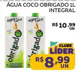 Lider Atacadista Água coco obrigado integral oferta