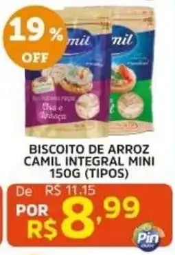Pinheiro Supermercado Biscoito de arroz camil integral mini oferta