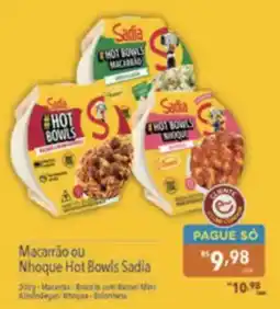 Supermercados Condor Macarrão ou Nhoque Hot Bowls Sadia oferta