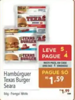 Supermercados Condor Hambúrguer Texas Burger Seara oferta