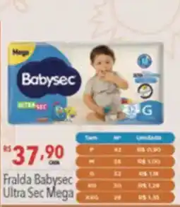 Supermercados Condor Fralda babysec ultra sec mega oferta