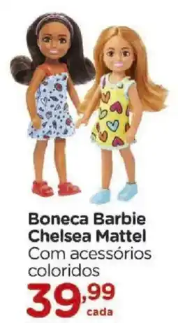 Carrefour Boneca barbie chelsea mattel com acessórios coloridos oferta