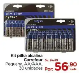 Carrefour Kit pilha alcalina Carrefour Pequena, AA/AAA oferta