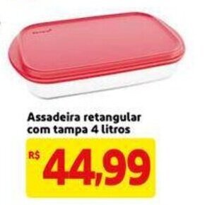 Assadeira retangular com tampa 4L