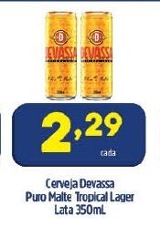 Arena Atacado Cerveja Devassa Puro Malte Tropical Lager lata 350ml oferta