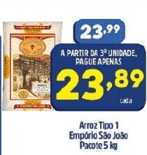 Arroz tipo 1 Emporio Sao Joao pacote 5kg