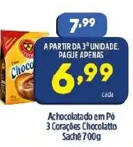 Arena Atacado Achocolatado em po 3 Coracoes Chocolate 700g oferta