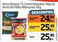 Tenda Atacado Camil - arroz branco t11 selecoes ou arroz de pilão albaruska oferta