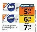 Tenda Atacado Mili - guardanapo folha simples 200 oferta