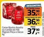 Tenda Atacado Bovina - carne bovina aranah ou cordão de filé mignon peça a vácuo oferta