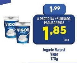 Arena Atacado Iogurte Natural Vigor 170g oferta