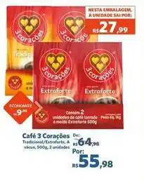 Sam's Club Uni - café 3 coraçoes oferta