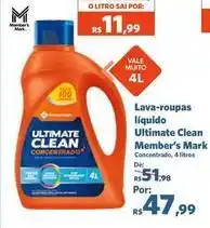 Sam's Club Member's mark - lava-roupas líquido ultimate clean oferta